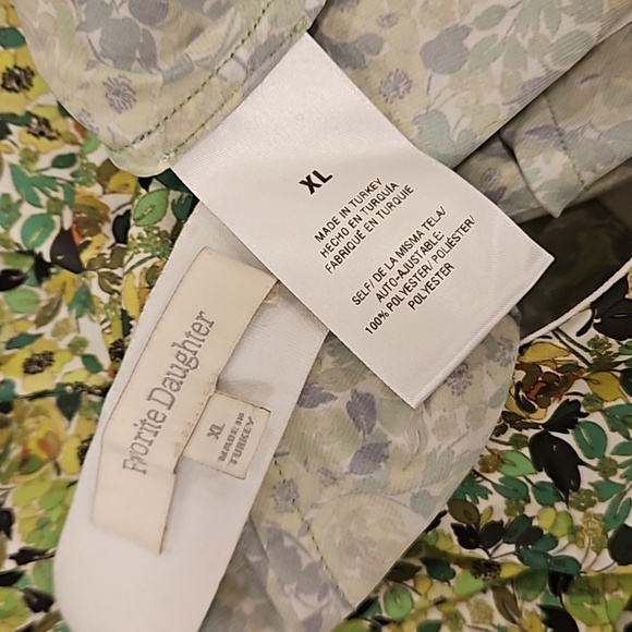 💕FAVORITE DAUGHTER💕 The Gwen Satin Midi Skirt ~ Green Floral Print XL NWOT - Picture 16 of 16